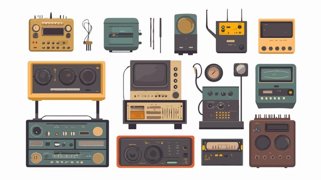 art of several Ham Radios